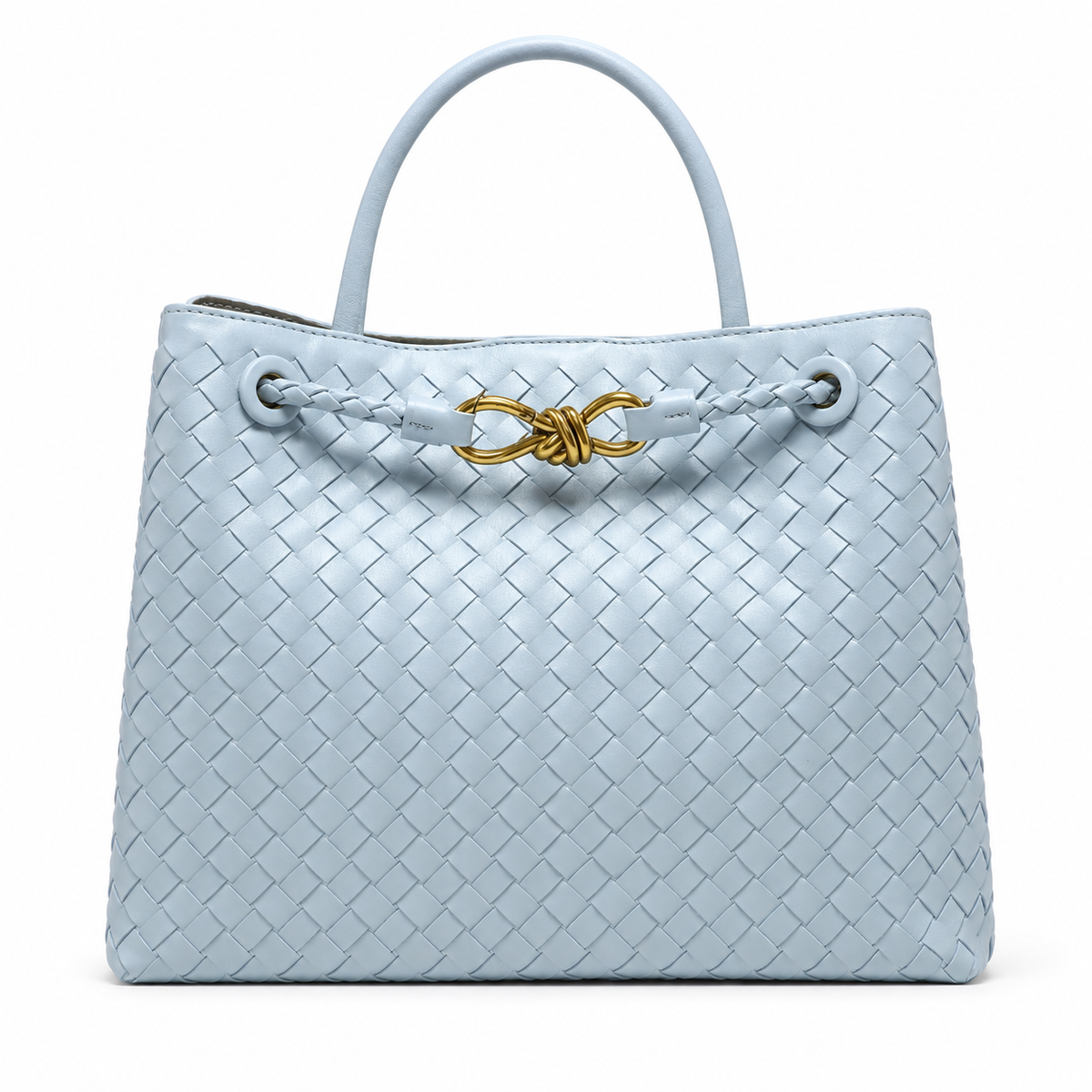 JanDiva ViviaLux Handgeweven Dames Handtas – Premium Kwaliteit – Blauw / Grijs