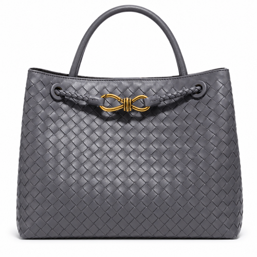 JanDiva ViviaLux Handgeweven Dames Handtas – Premium Kwaliteit – Blauw / Grijs