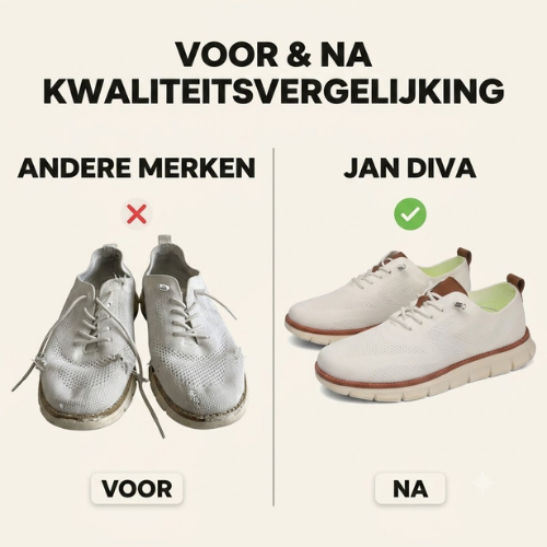 JanDiva CloudWalk Lichtgewicht Sneakers Heren – Dagelijkse Comfort Schoen – Zwart / Wit / Oranje