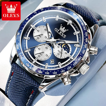 JanDiva OLEVS Herenhorloge – Roestvrij Staal – Blauw / Zwart / Groen / Wit