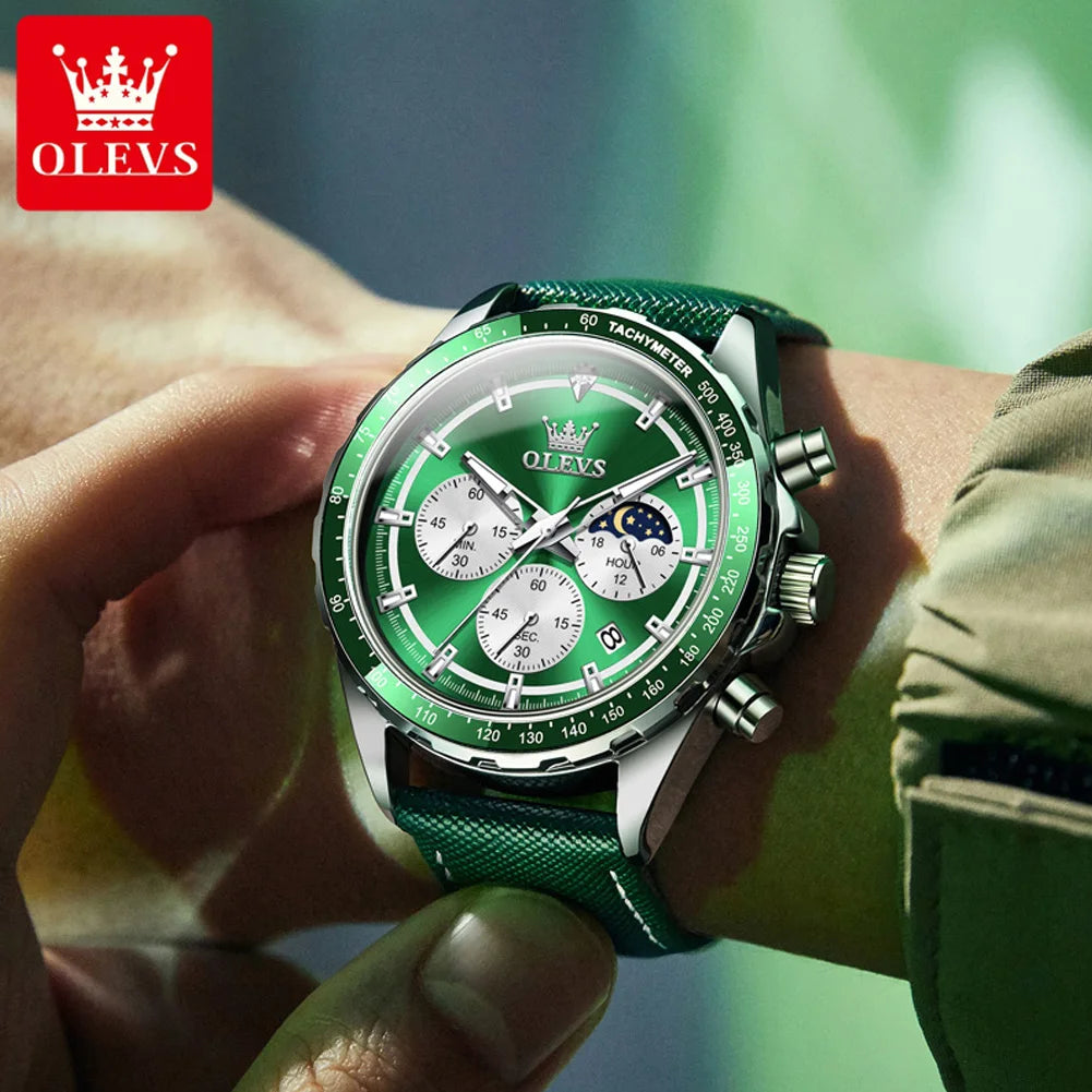 JanDiva OLEVS Herenhorloge – Roestvrij Staal – Blauw / Zwart / Groen / Wit