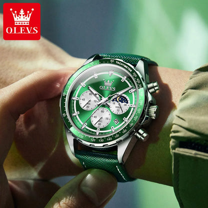 JanDiva OLEVS Herenhorloge – Roestvrij Staal – Blauw / Zwart / Groen / Wit