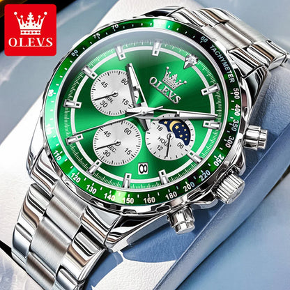 JanDiva OLEVS Herenhorloge – Roestvrij Staal – Blauw / Zwart / Groen / Wit