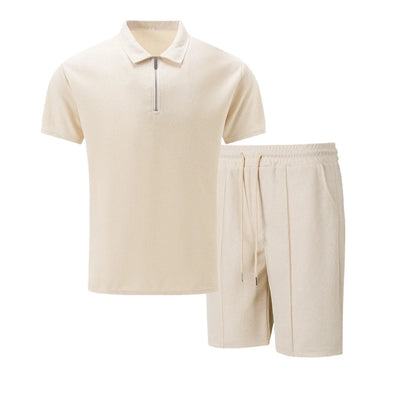 JanDiva Milan Luxe Zomerset Heren – Shirt met Broek – Zwart / Wit / Blauw / Grijs / Beige