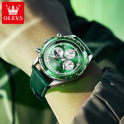 JanDiva OLEVS Herenhorloge – Roestvrij Staal – Blauw / Zwart / Groen / Wit