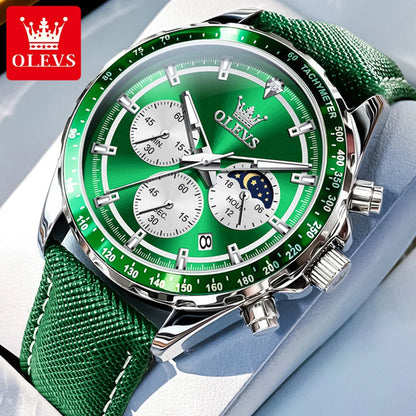 JanDiva OLEVS Herenhorloge – Roestvrij Staal – Blauw / Zwart / Groen / Wit