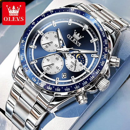 JanDiva OLEVS Herenhorloge – Roestvrij Staal – Blauw / Zwart / Groen / Wit